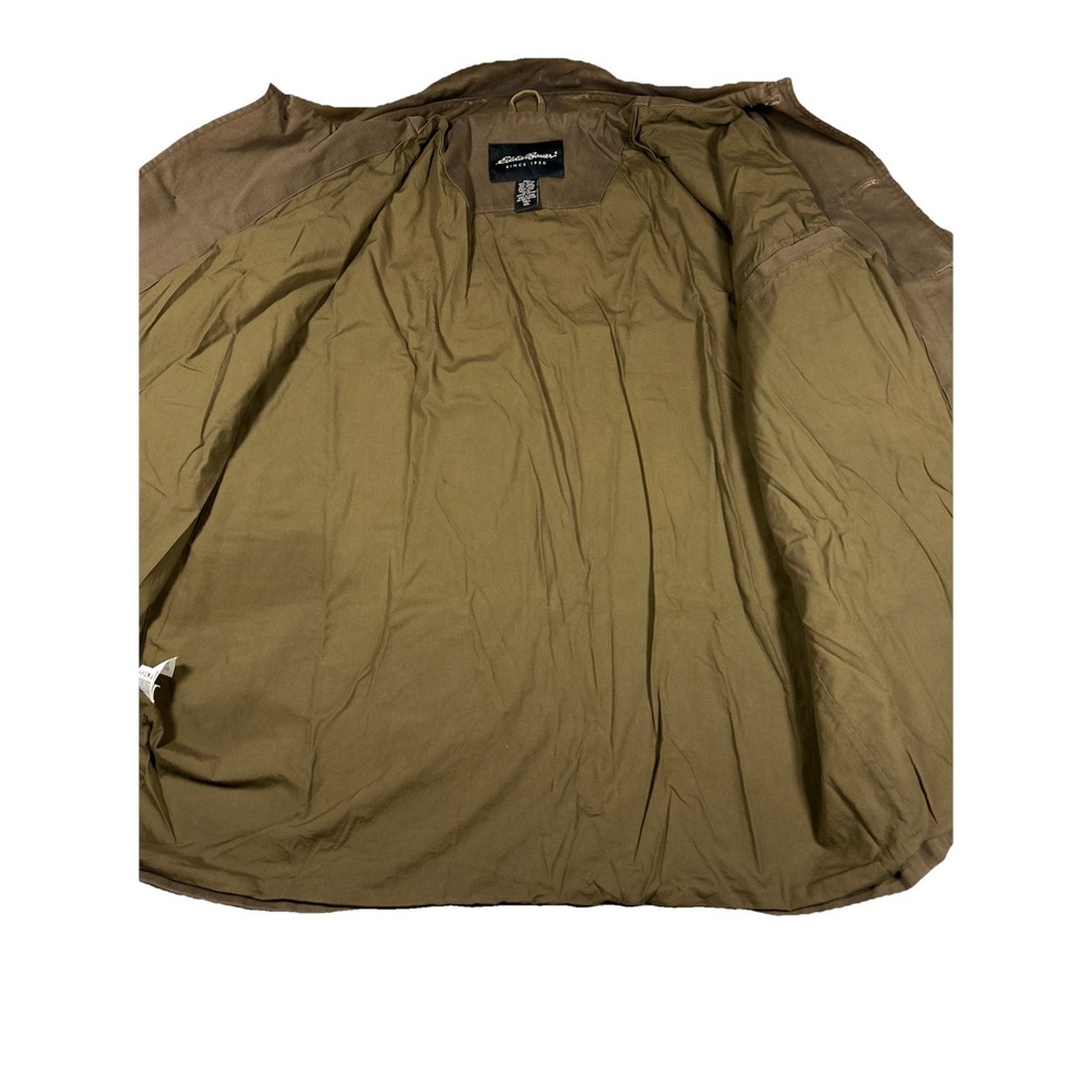 Eddie Bauer Chore Jacket Men 2XL XXL Brown Barn Coat Canvas Leather Trim Work - Picture 8 of 8